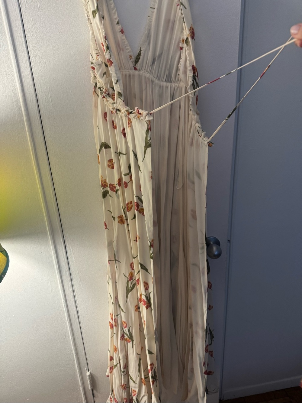Reformation Cream Floral Tulip Maxi Dress - Picture 5 of 8